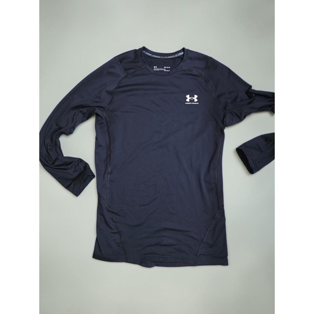 Under Armour Mens ColdGear Fitted Long Sleeve Shirt Black Medium Compression